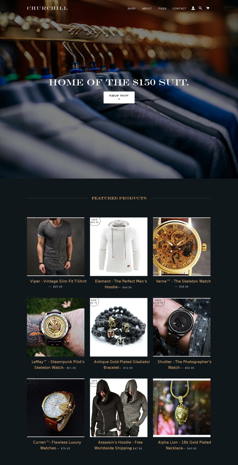 shopchurchill.co shopify website screenshot