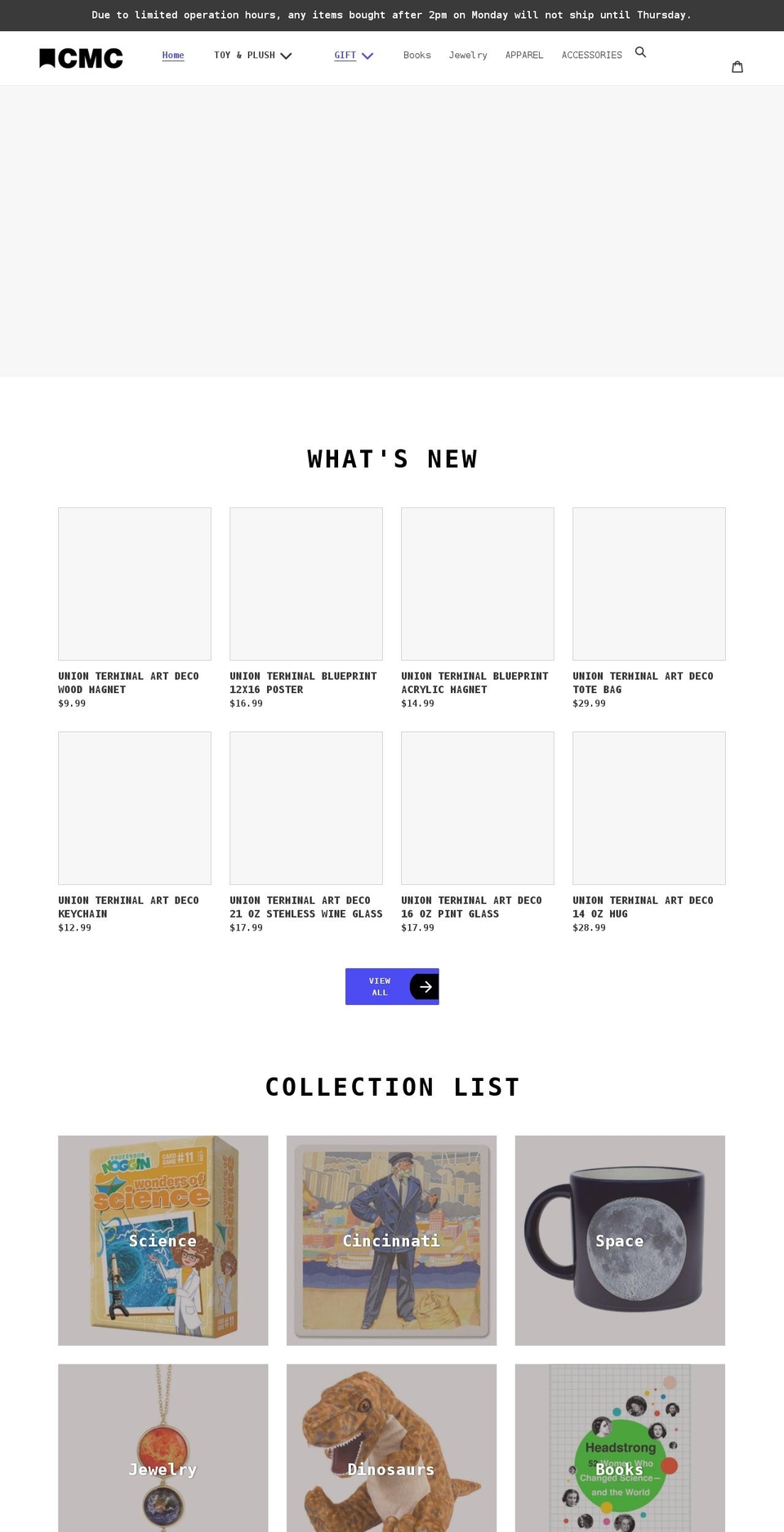 shopcincymuseum.com shopify website screenshot