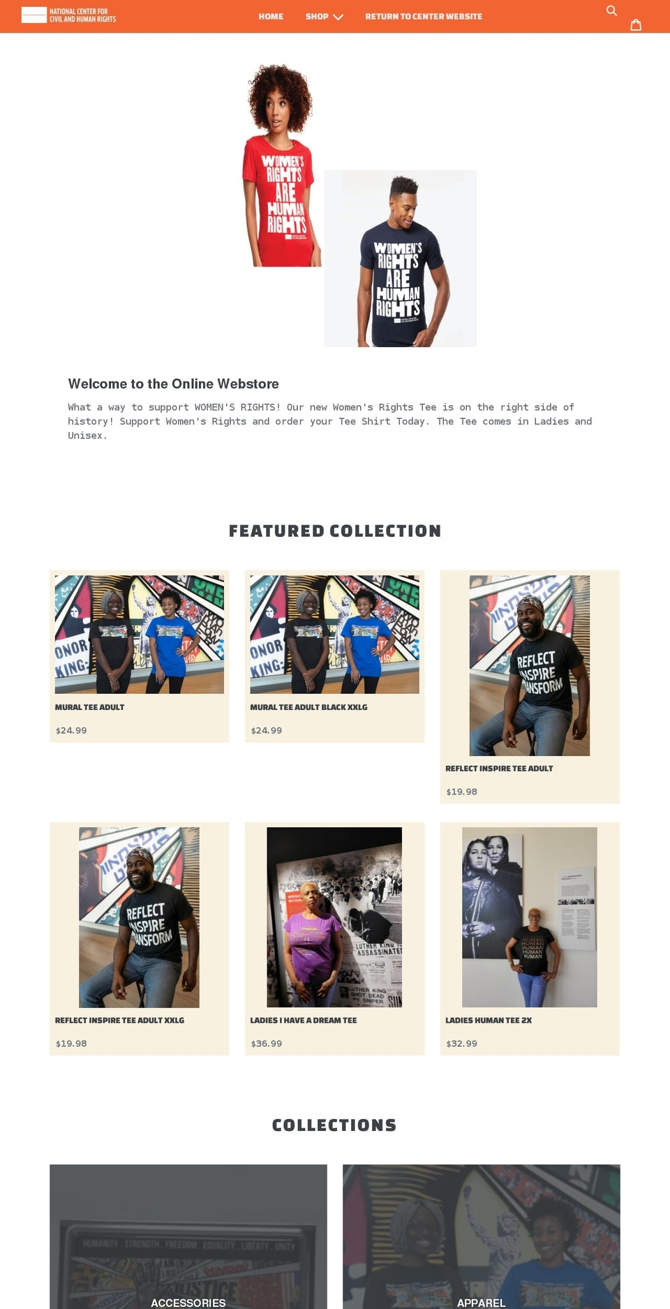 shopcivilandhumanrights.com shopify website screenshot