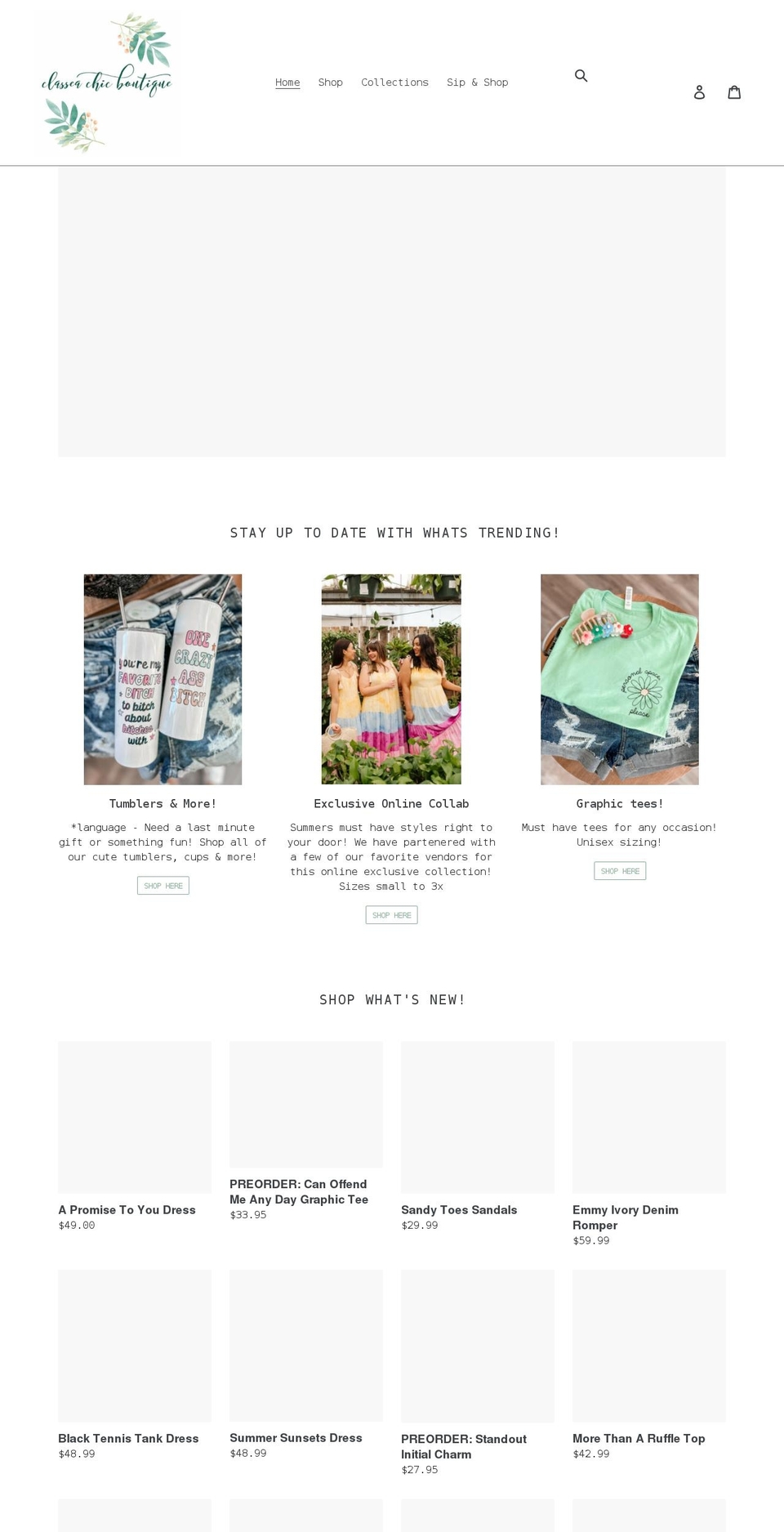 shopclasseachic.com shopify website screenshot