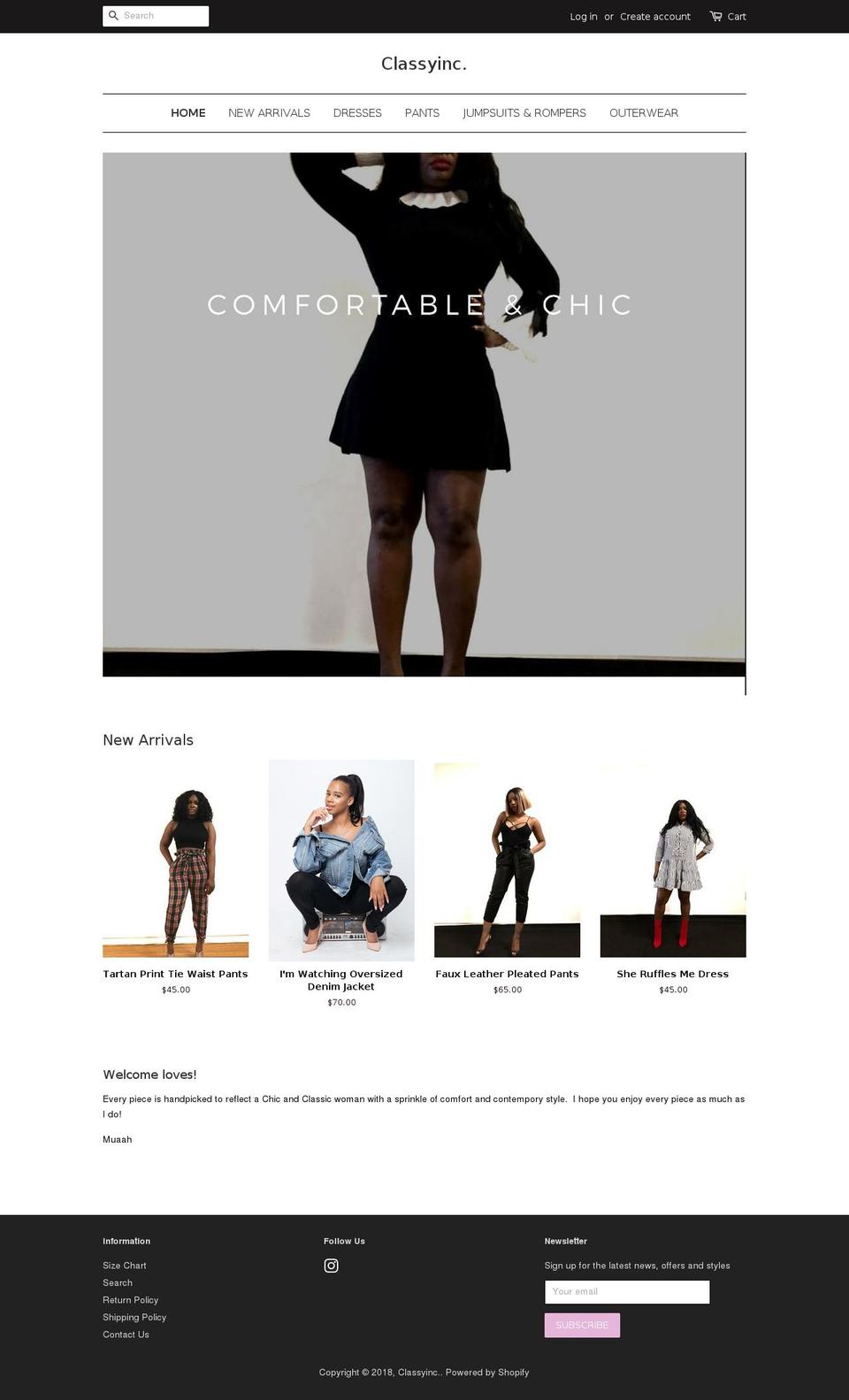 shopclassyinc.com — Shopify storefront screenshot