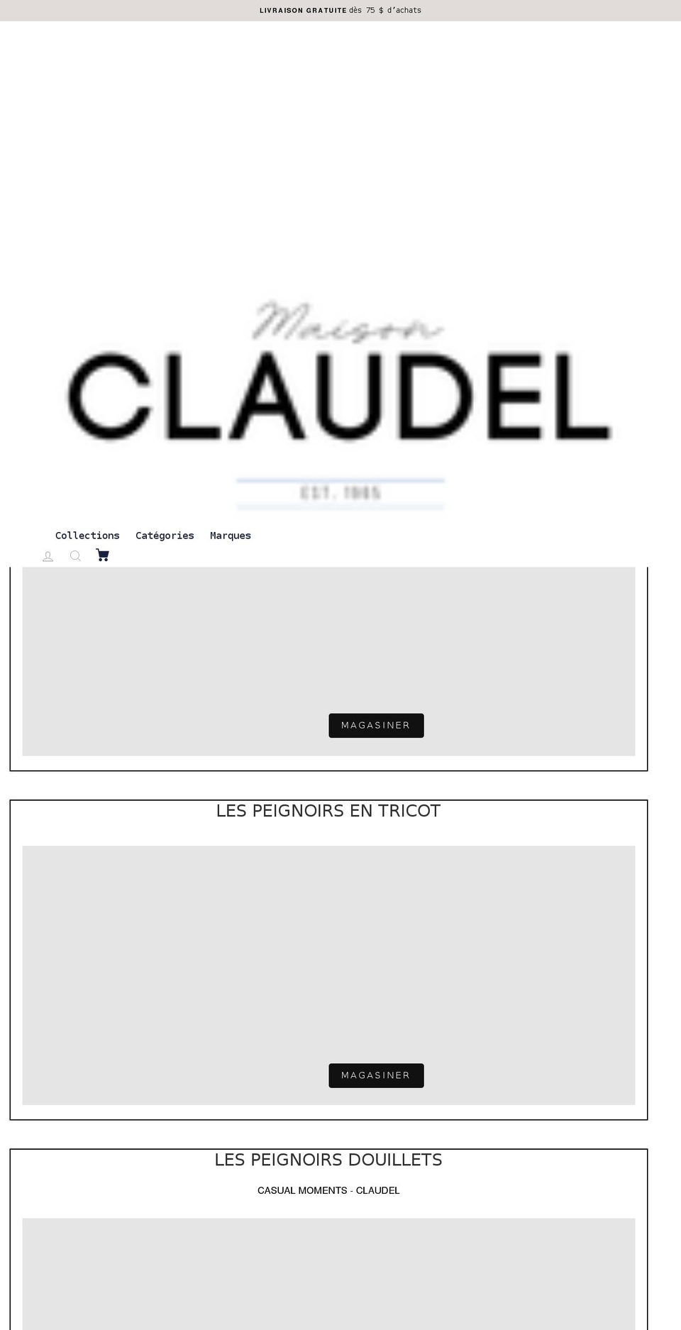 shopclaudel.com shopify website screenshot