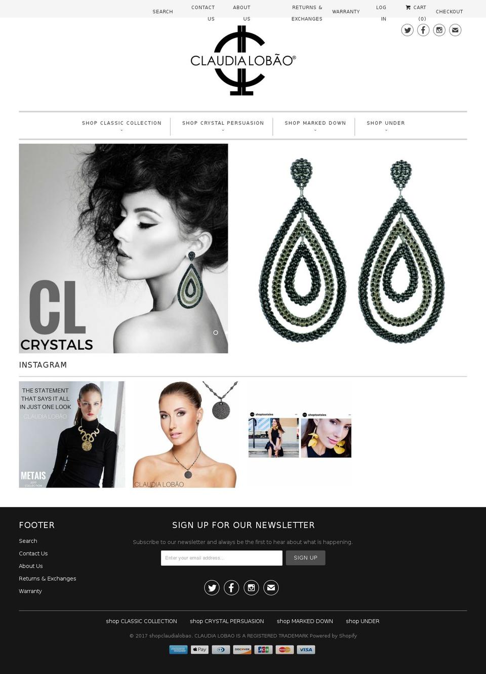 shopclaudialobao.com shopify website screenshot