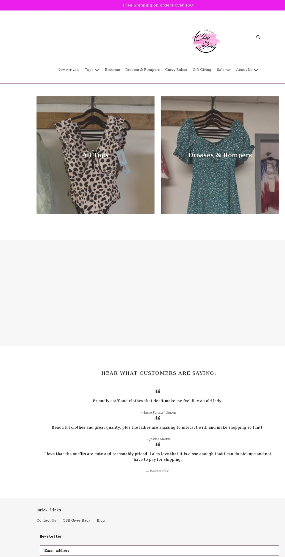 shopclaystreet.com shopify website screenshot
