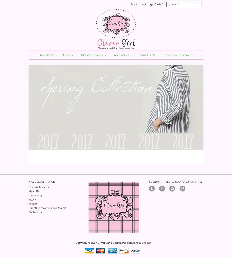 shopclevergirl.com shopify website screenshot