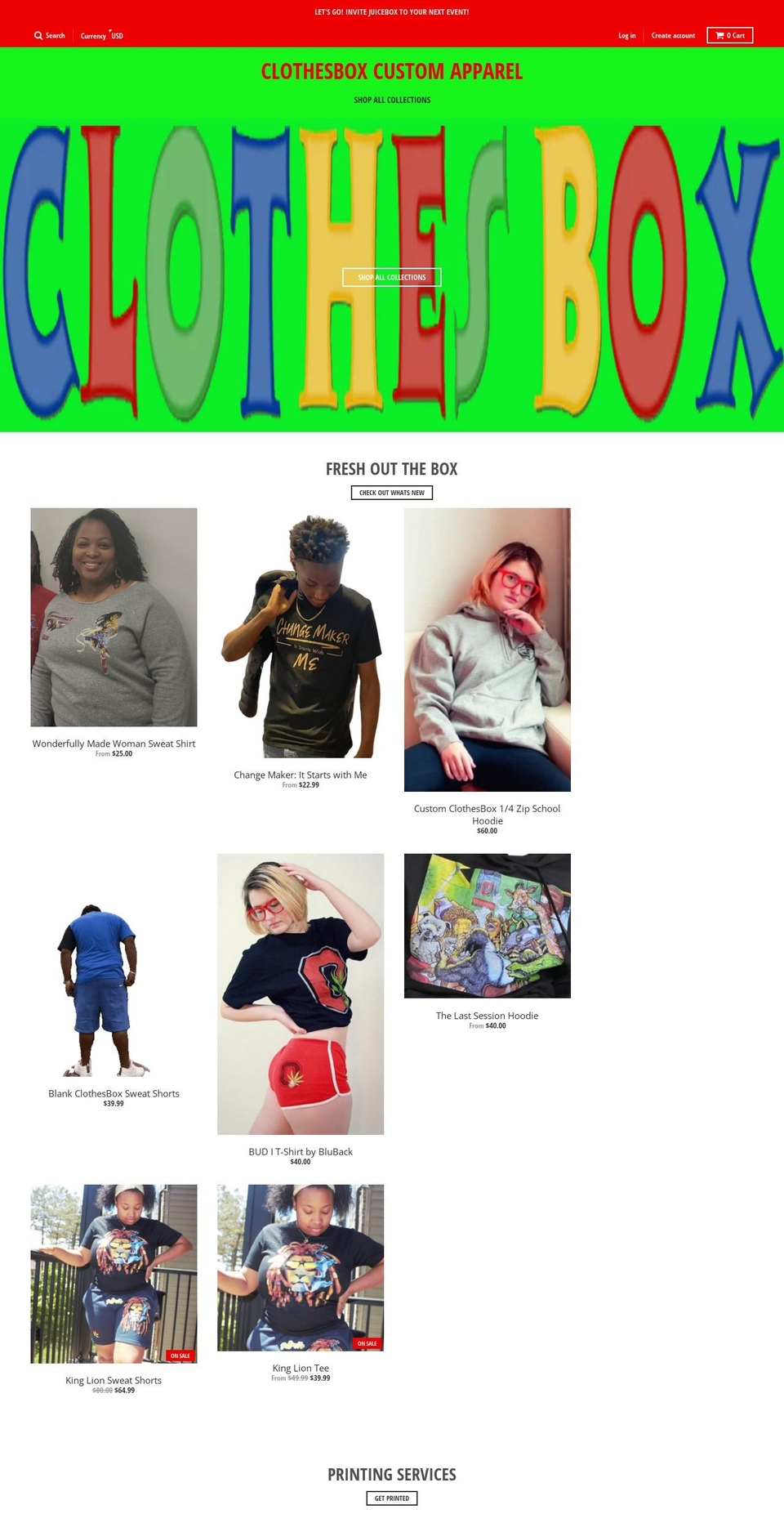 shopclothesbox.com shopify website screenshot