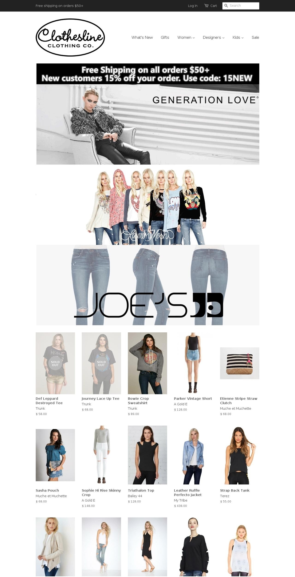 shopclothesline.com shopify website screenshot