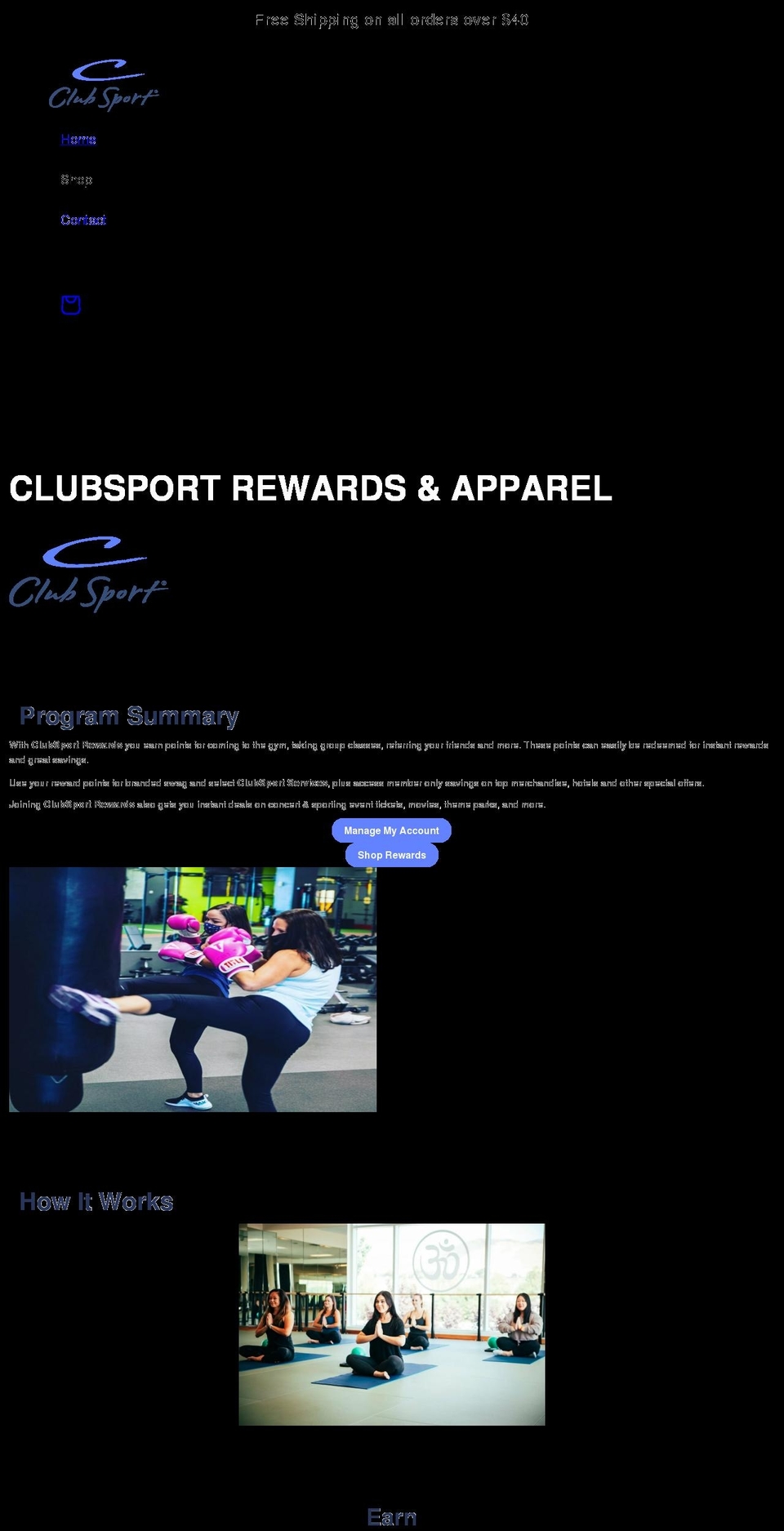 shopclubsportfit.com shopify website screenshot
