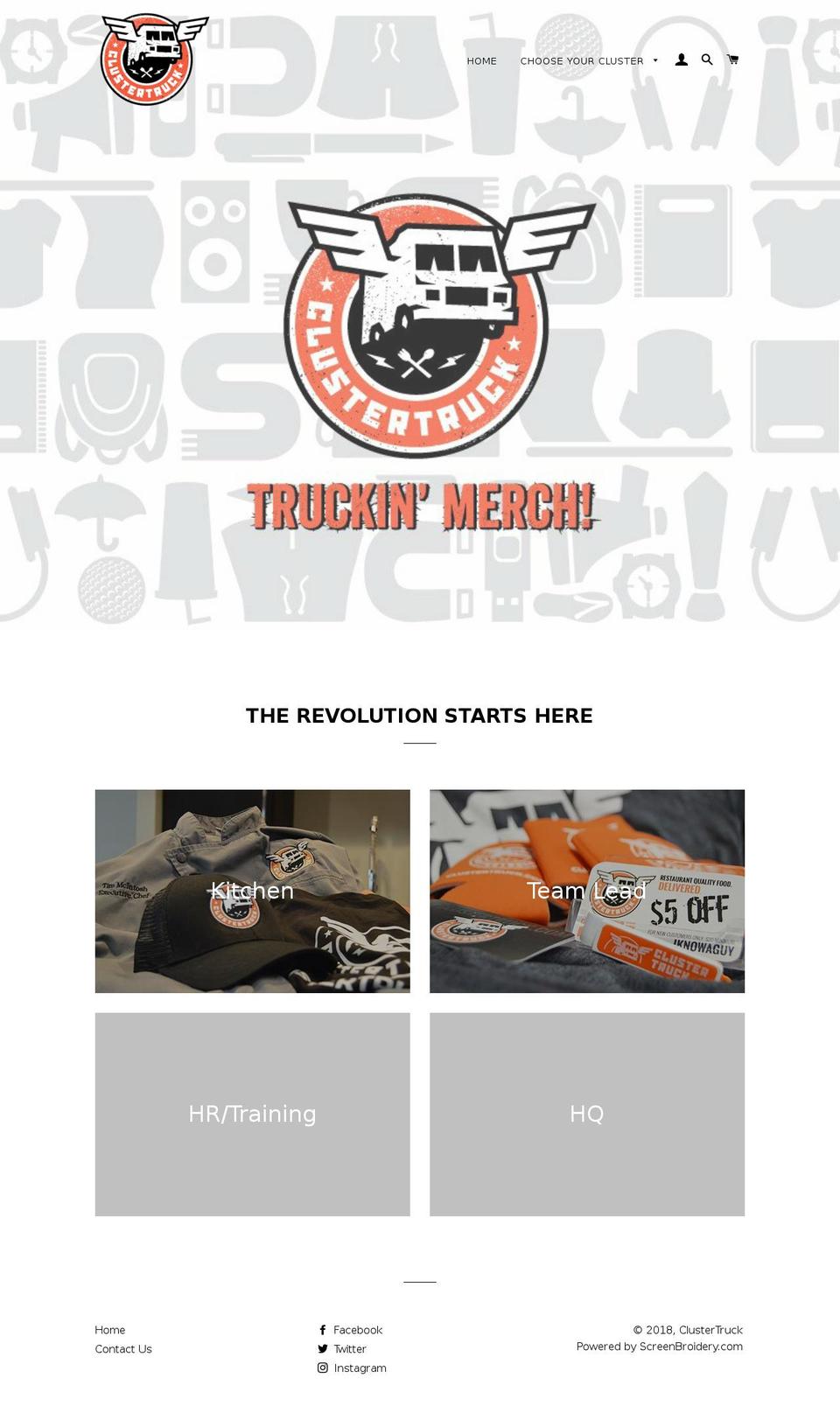 shopclustertruck.com — Shopify storefront screenshot