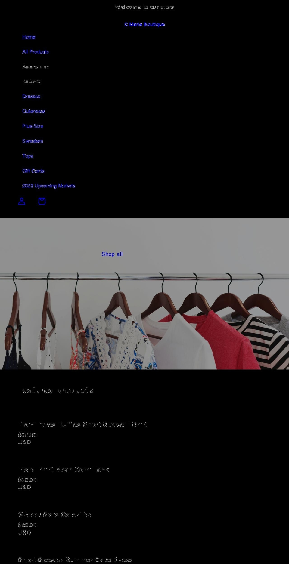 shopcmarieboutique.com shopify website screenshot