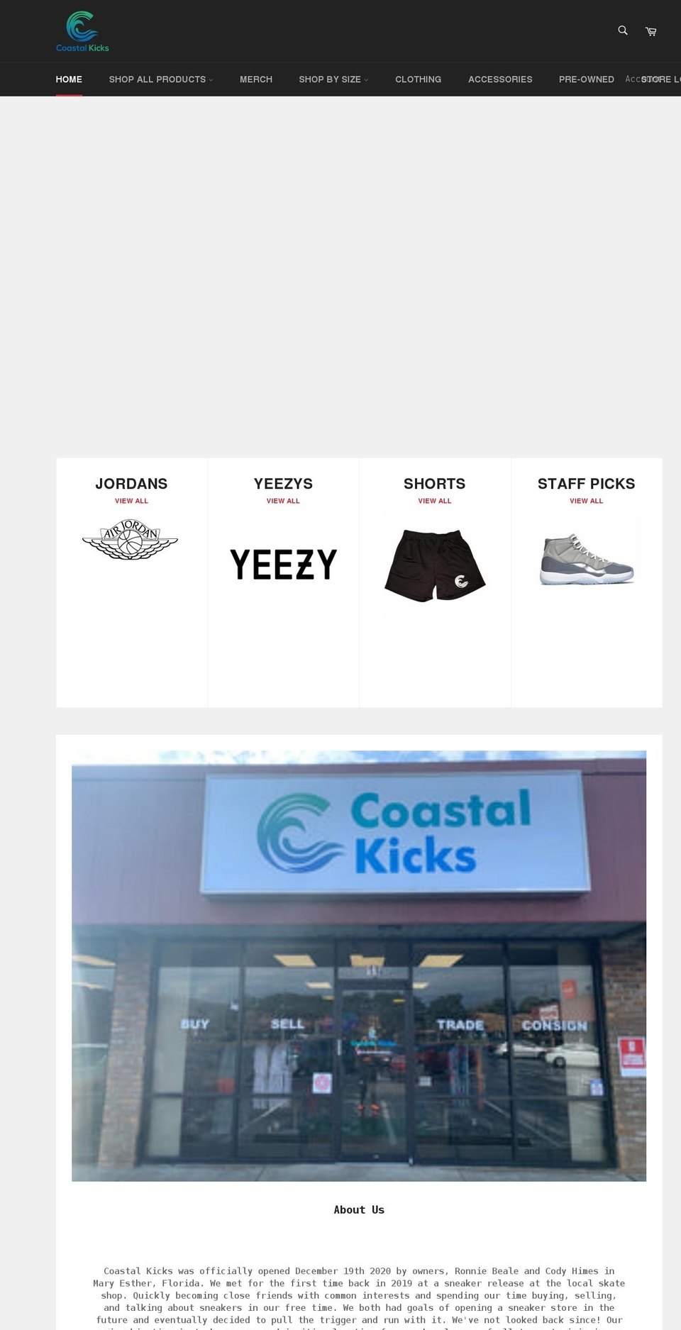 shopcoastalkicks.com shopify website screenshot