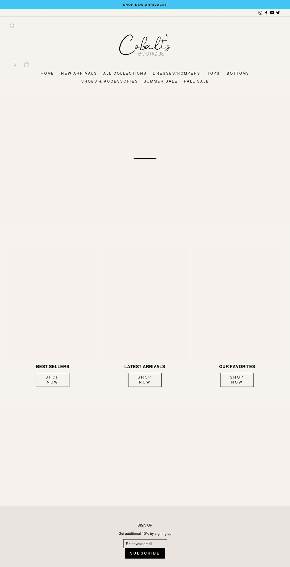 shopcobalts.com shopify website screenshot
