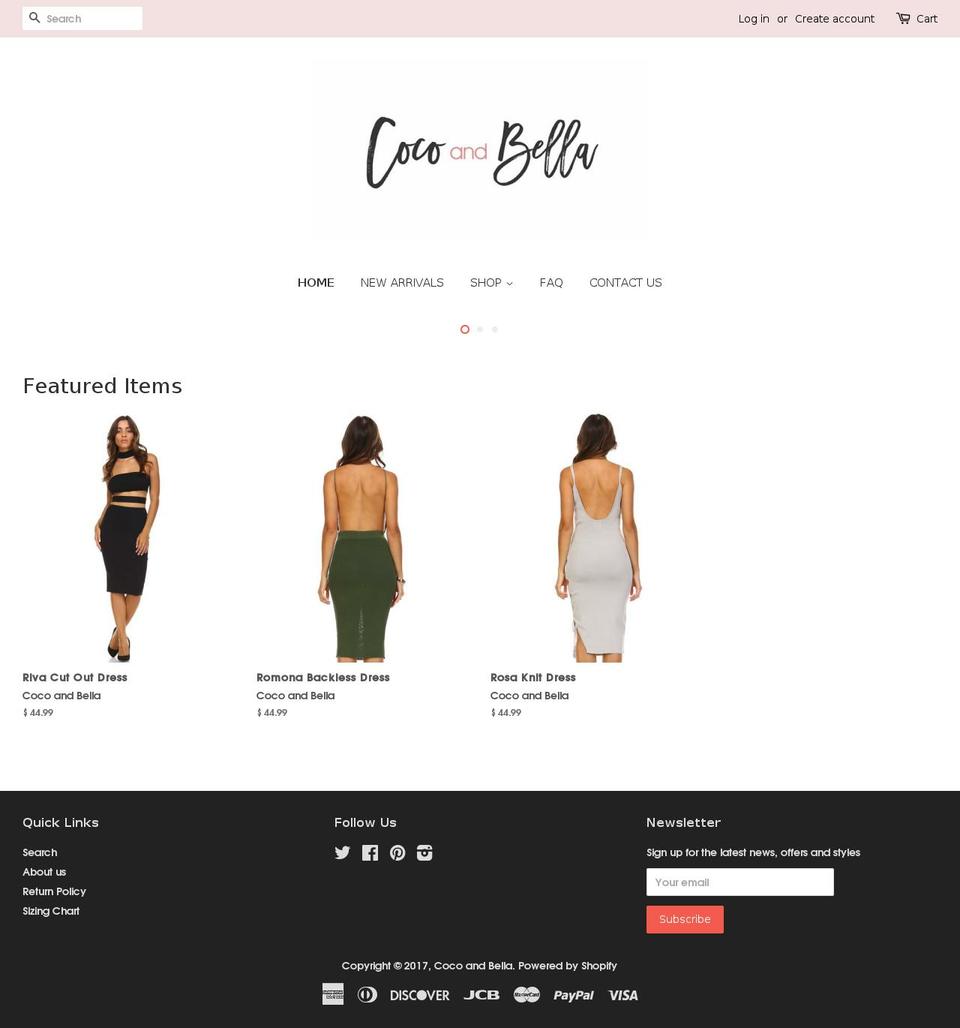 shopcocoandbella.com shopify website screenshot