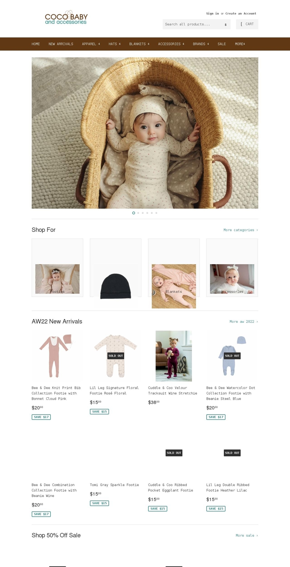 shopcocobaby.com shopify website screenshot