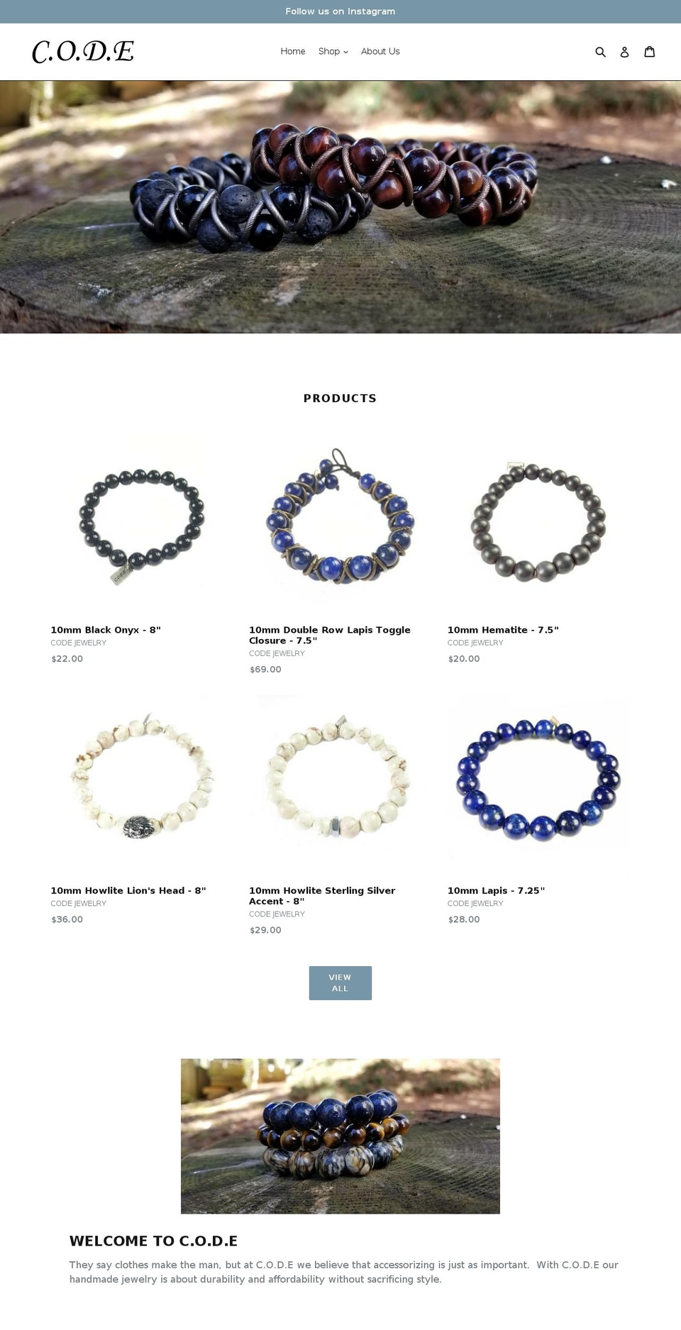 shopcodejewelry.com — Shopify storefront screenshot