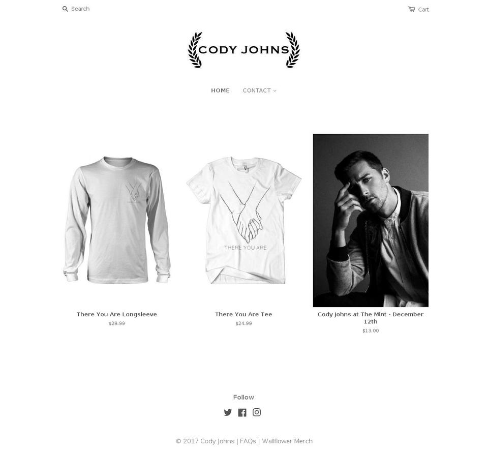 shopcodyjohns.com — Shopify storefront screenshot