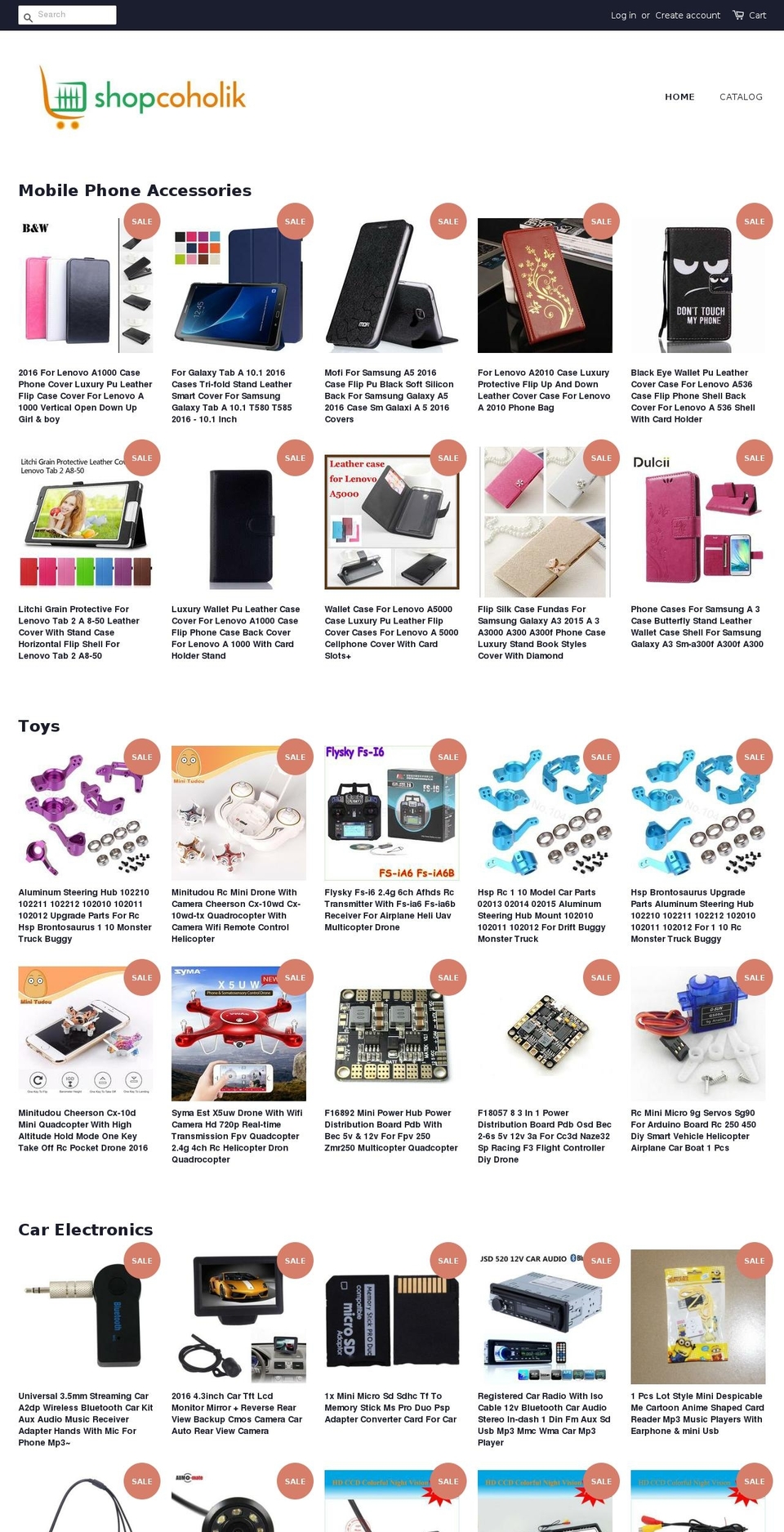 shopcoholik.com shopify website screenshot