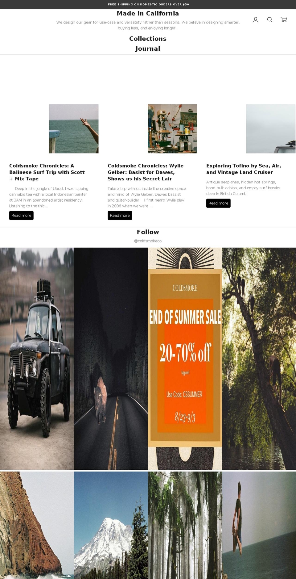 Coldsmoke (based on Ira) Shopify theme site example shopcoldsmoke.com