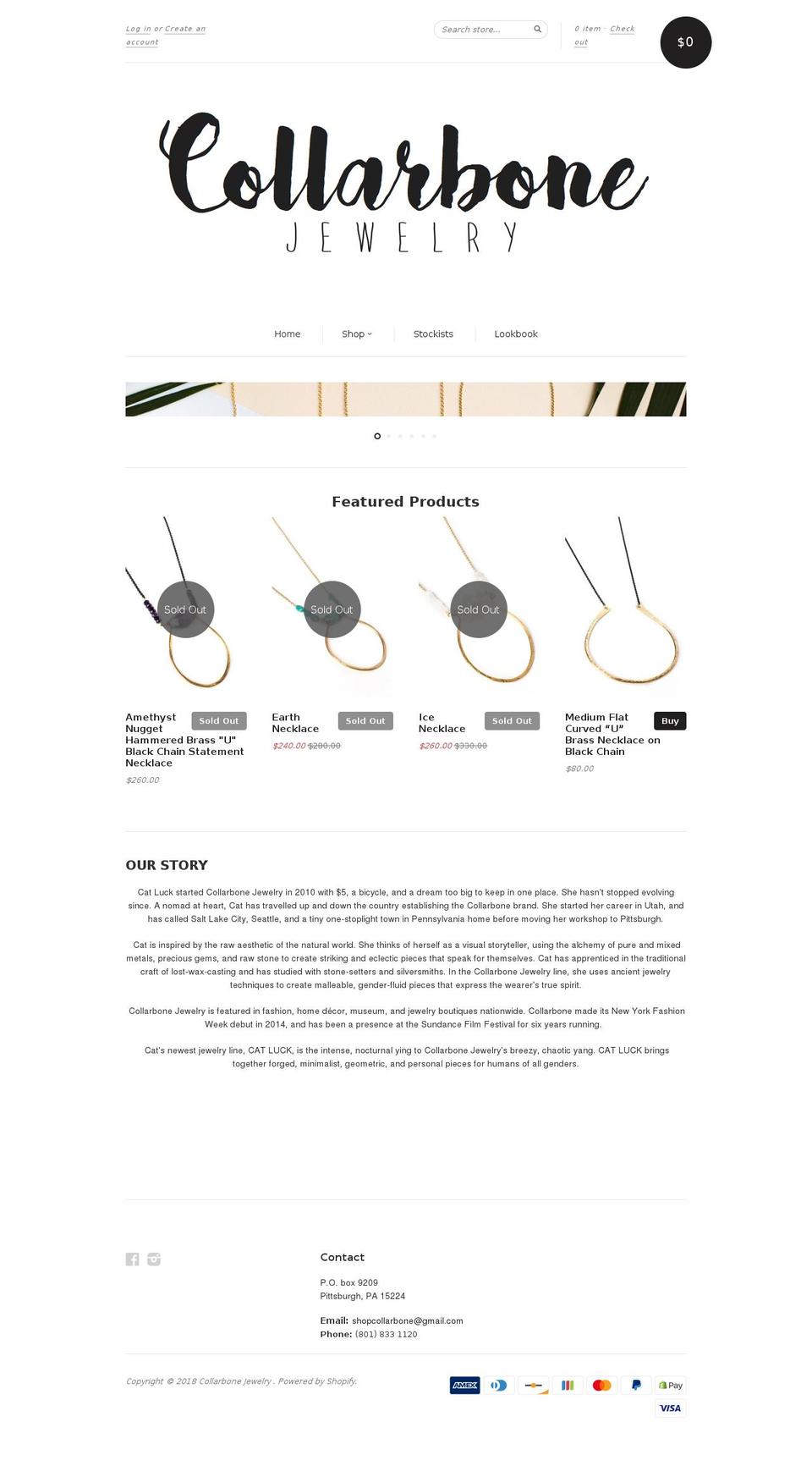 shopcollarbone.com shopify website screenshot