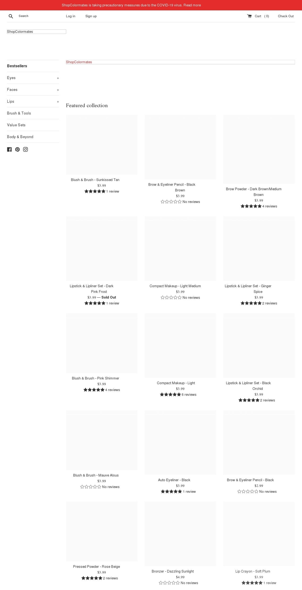 shopcolormates.com shopify website screenshot