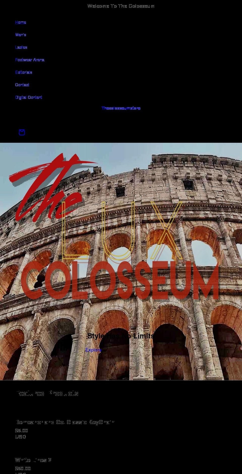 shopcolosseum.com shopify website screenshot