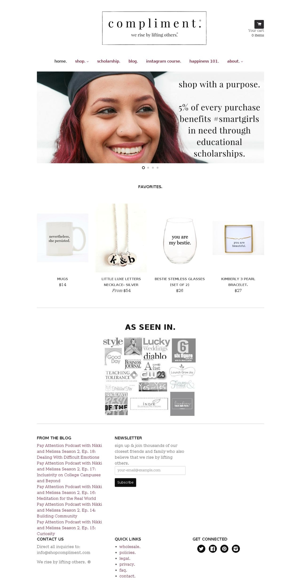 shopcompliment.com shopify website screenshot