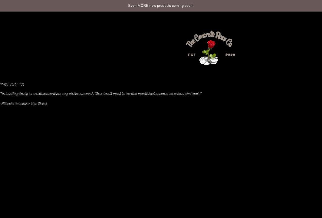 shopconcreteroseco.com shopify website screenshot