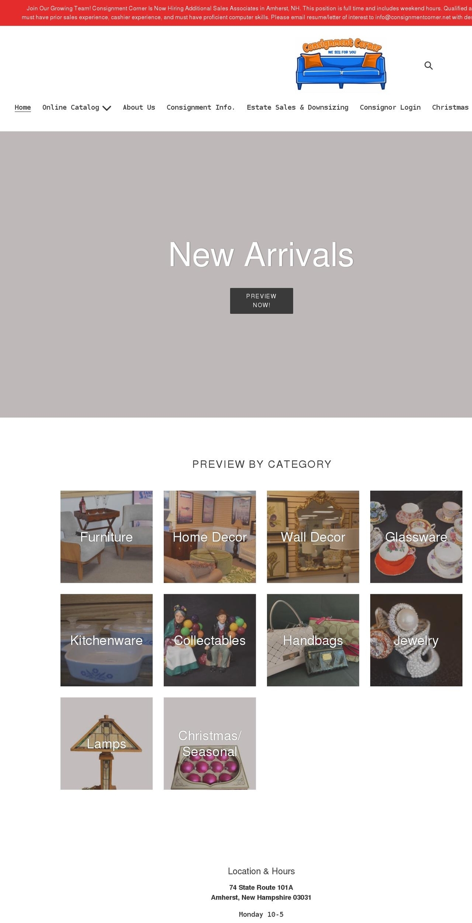 shopconsignmentcorner.net shopify website screenshot