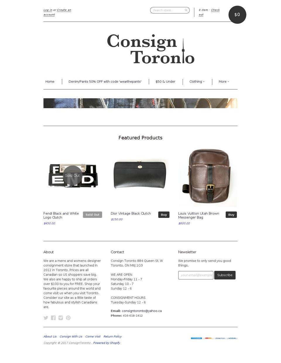 Craft Shopify theme site example shopconsigntoronto.com