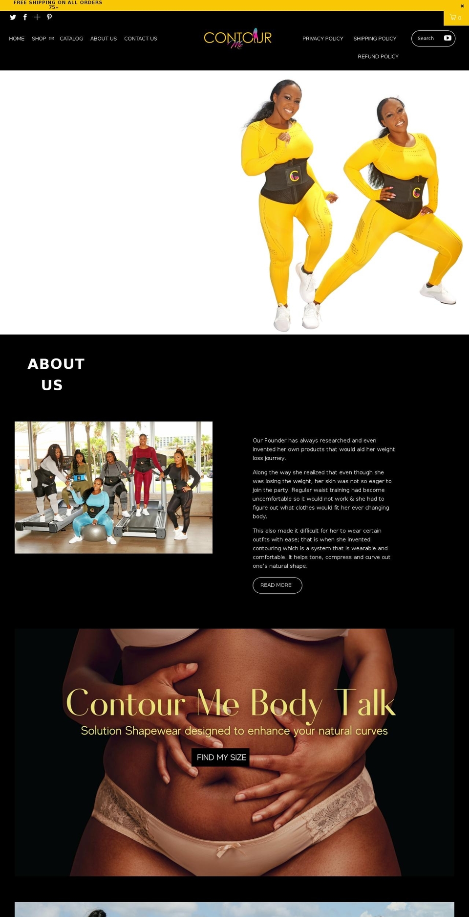 shopcontourme.com shopify website screenshot