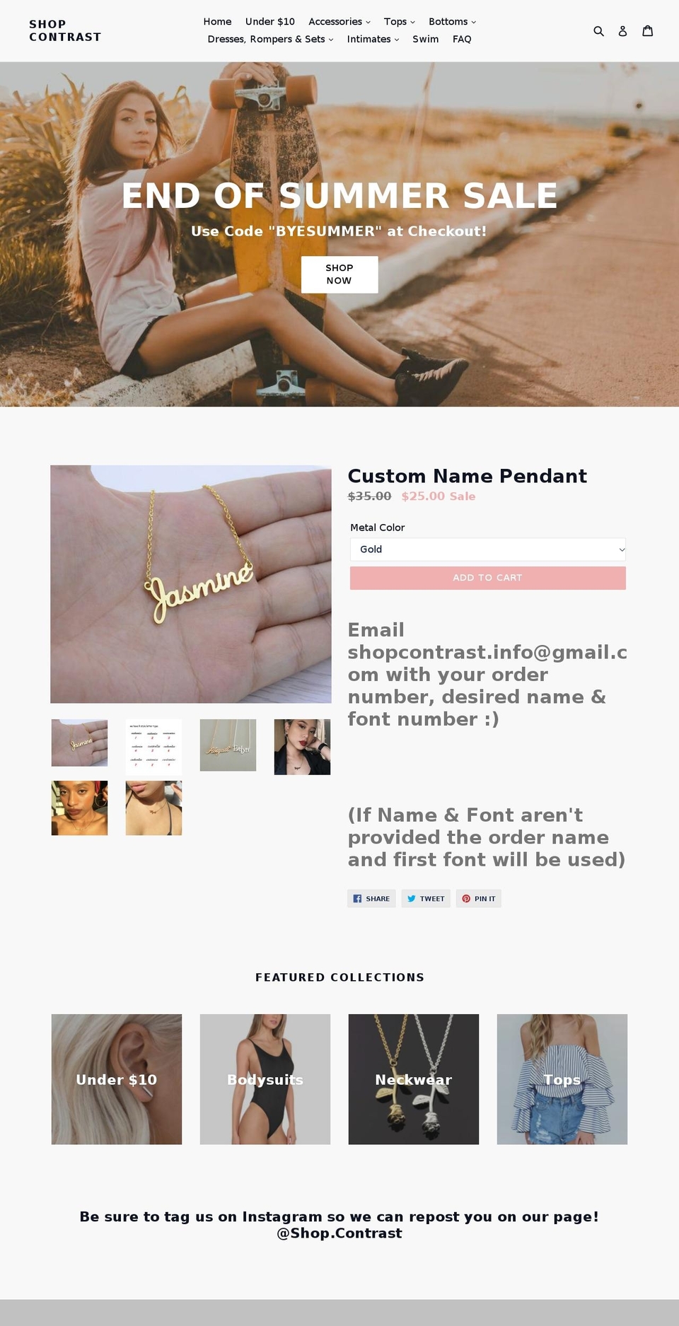 shopcontrast.com shopify website screenshot