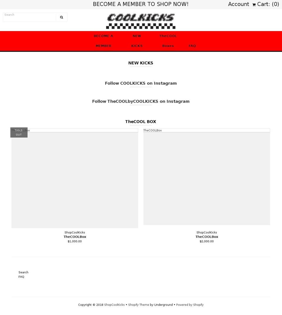 shopcoolkicks.com shopify website screenshot