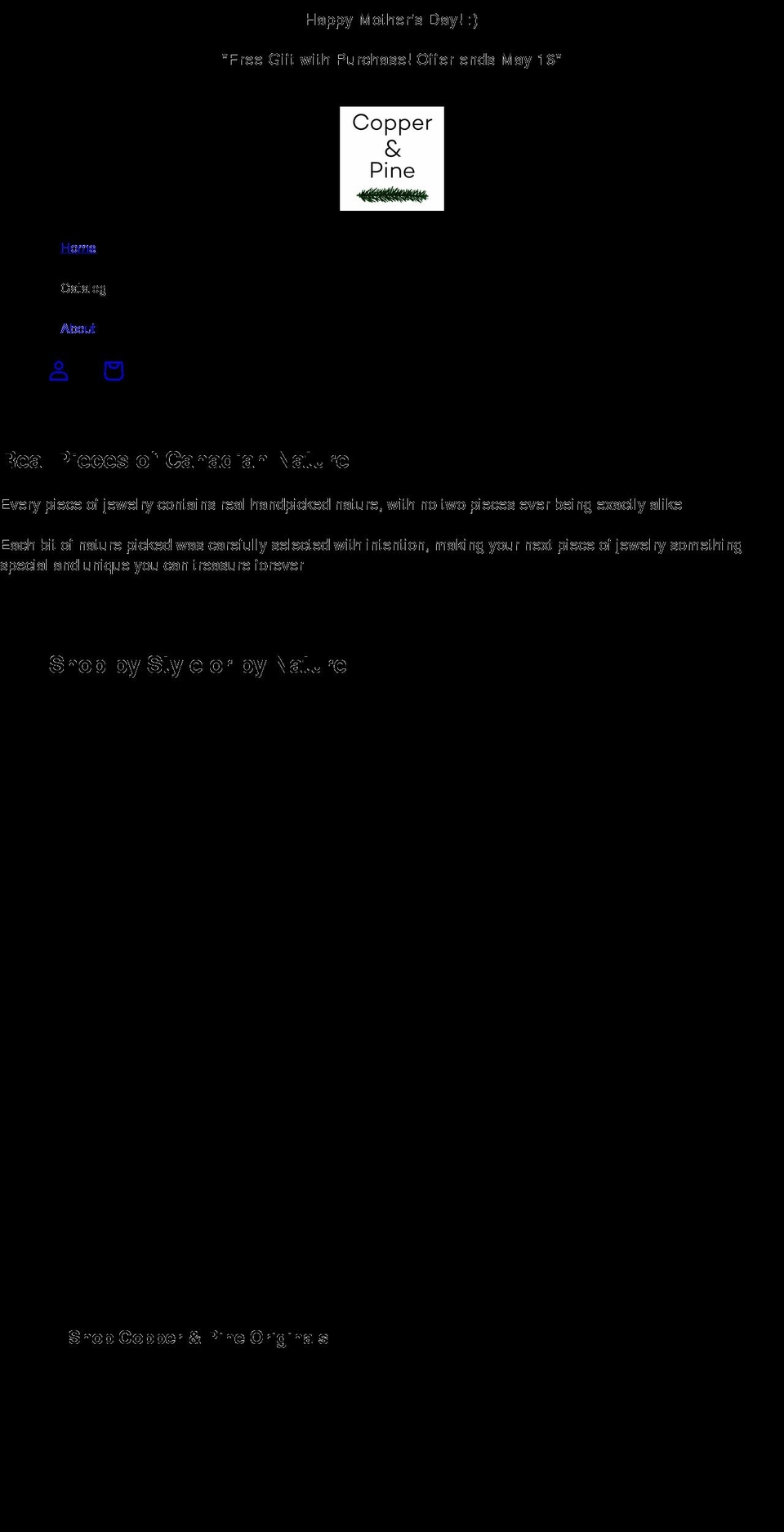 shopcopperandpine.com shopify website screenshot