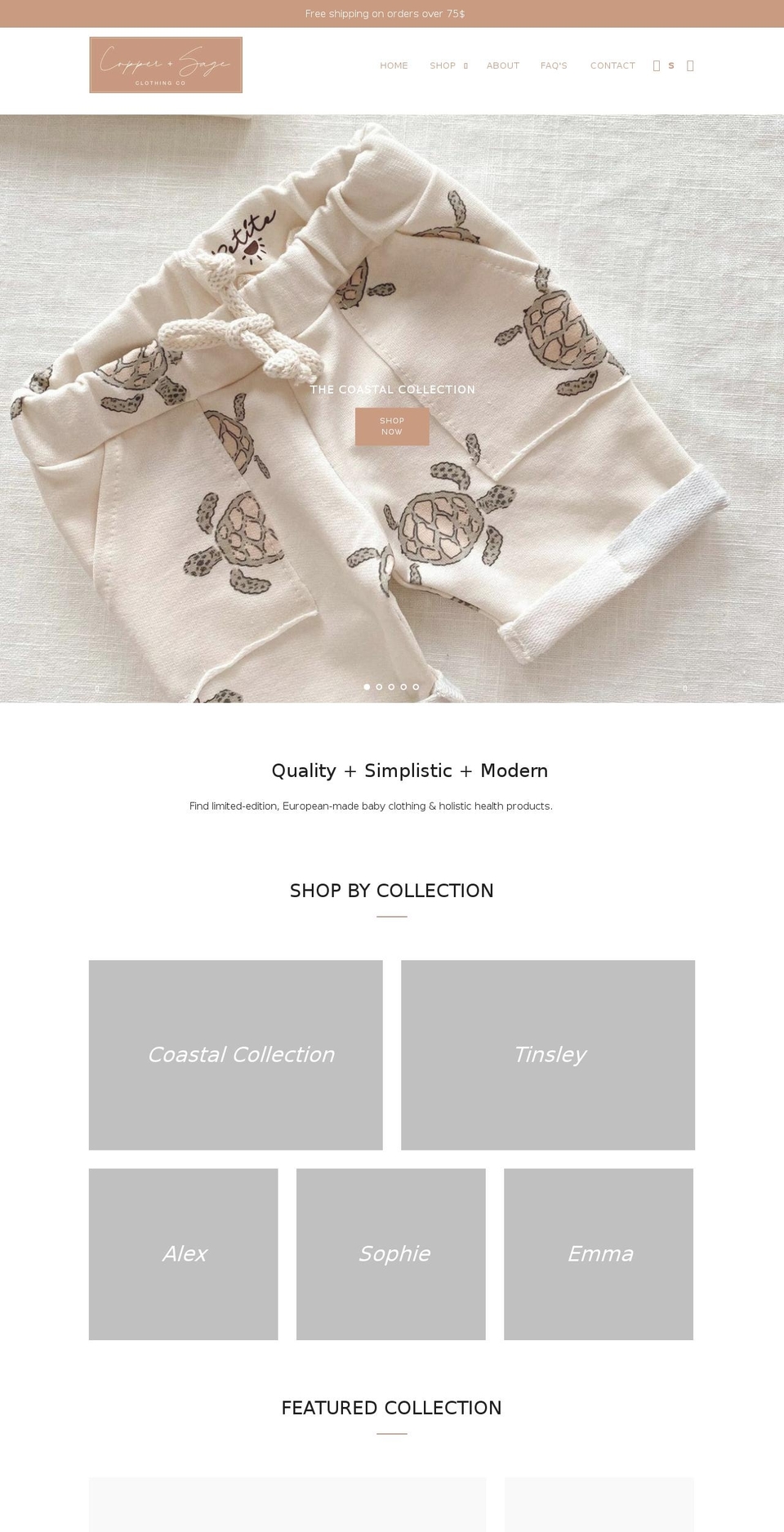 shopcopperandsage.com shopify website screenshot