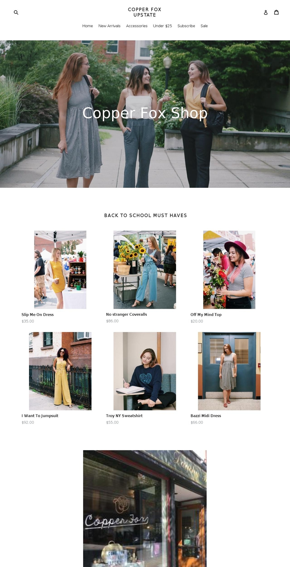 shopcopperfox.com shopify website screenshot