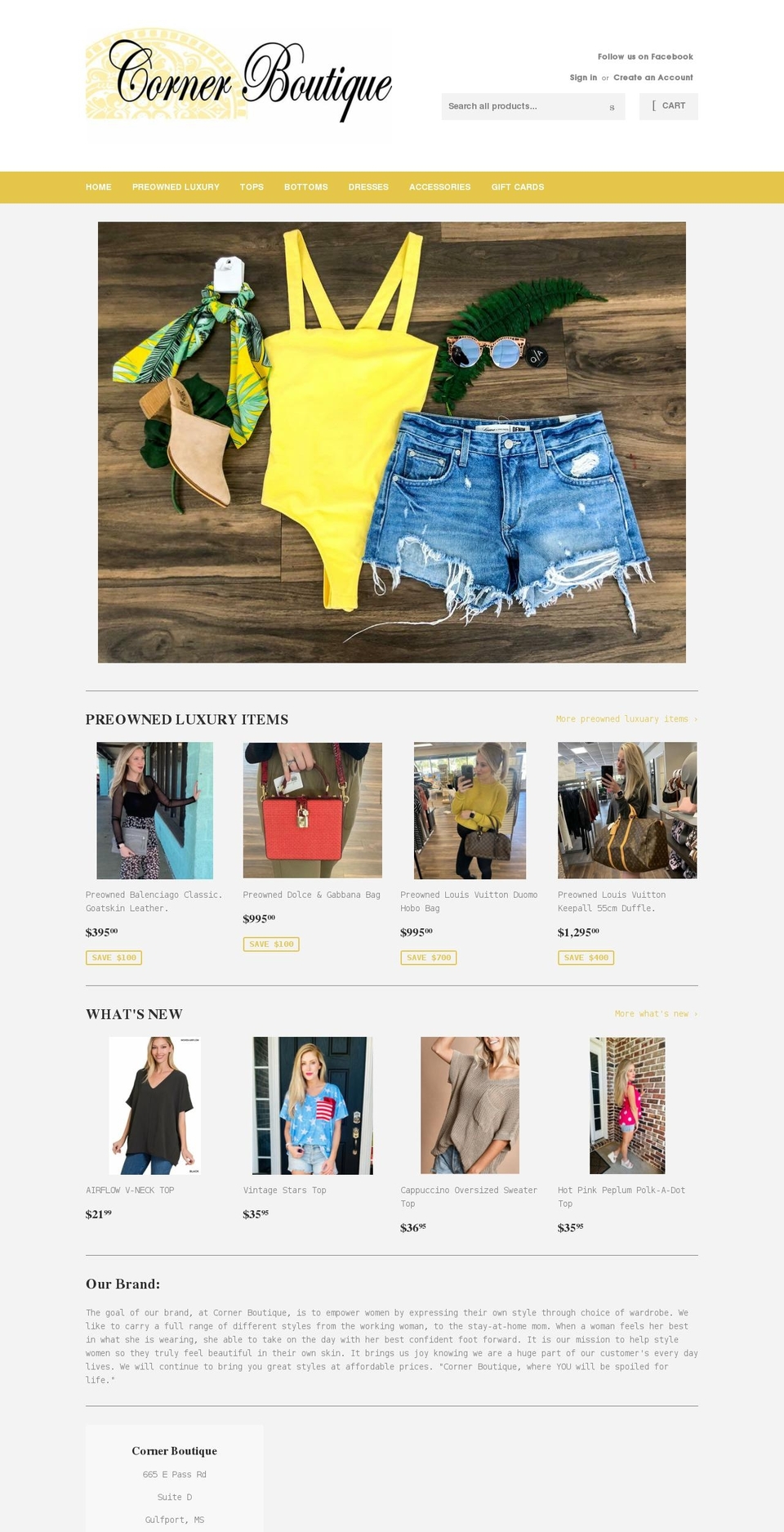 shopcornerboutique.com shopify website screenshot