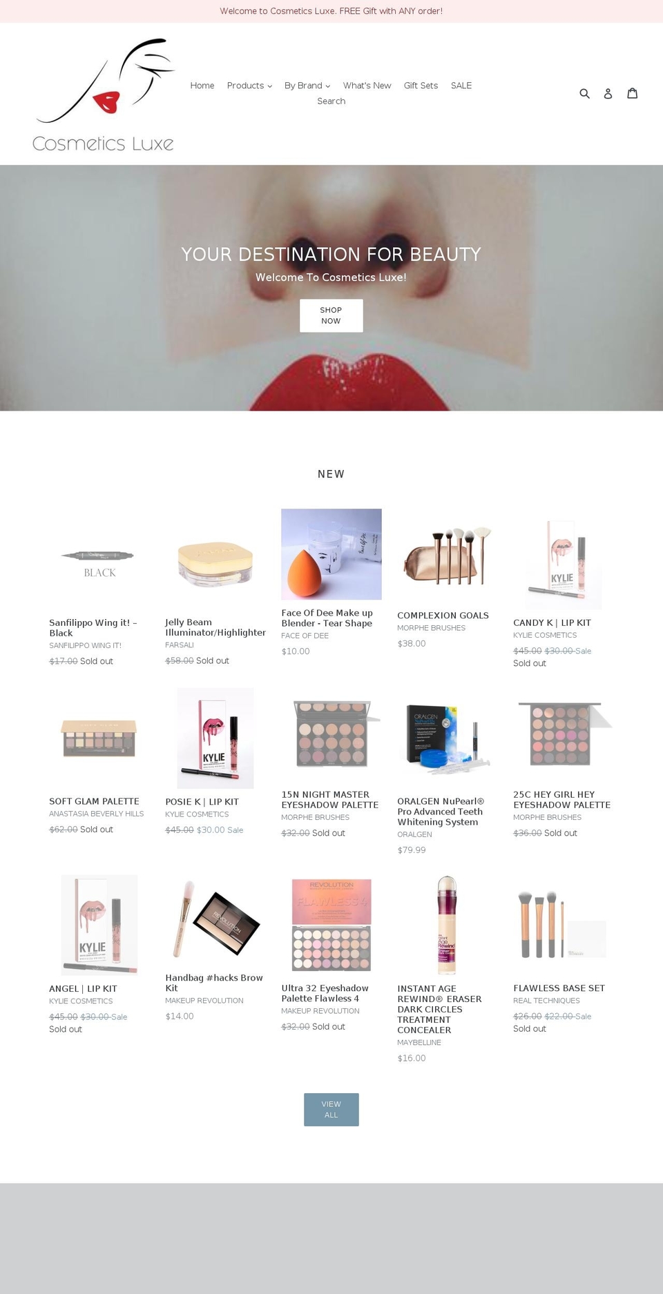 Sterling Shopify theme site example shopcosmeticsluxe.com