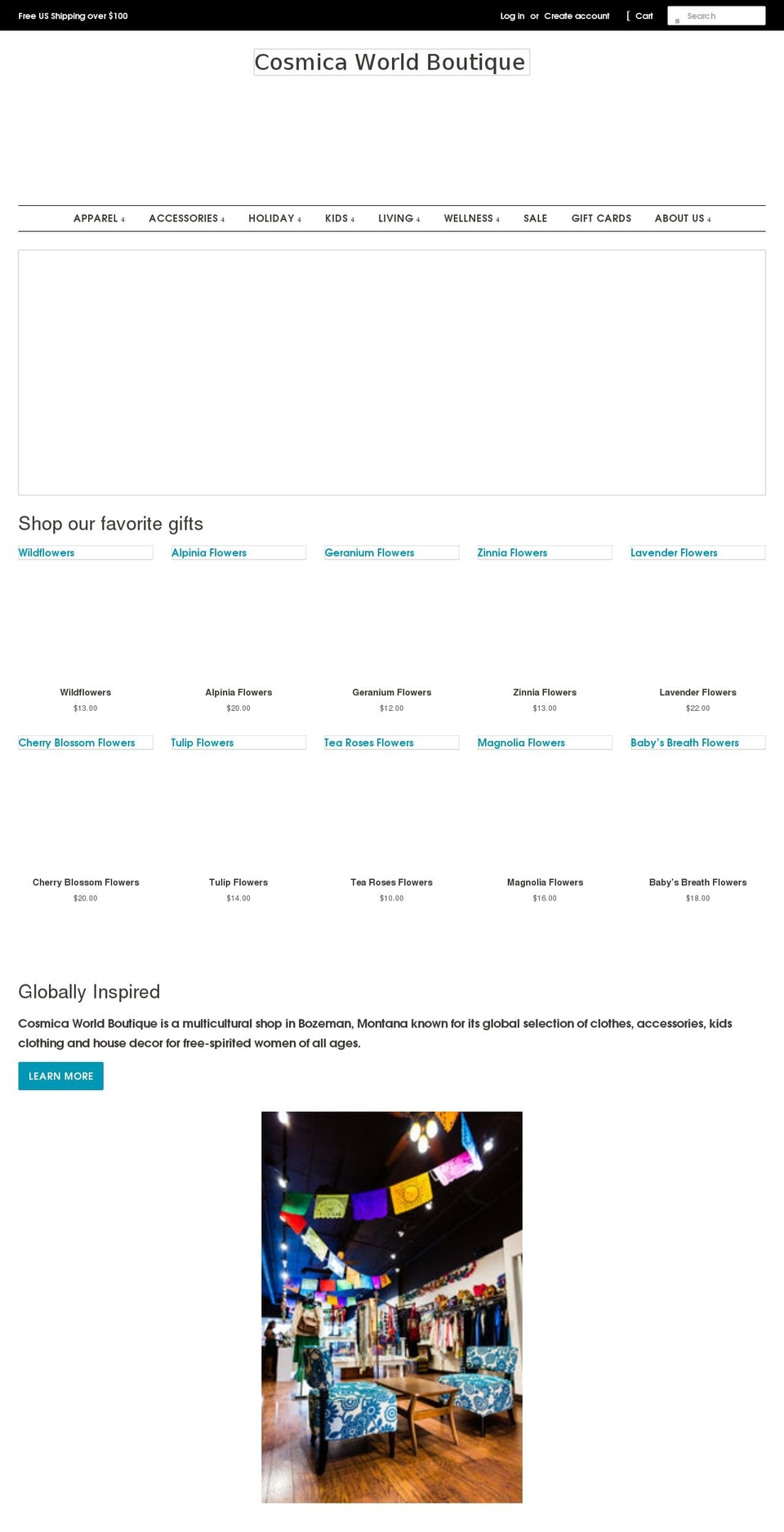 shopcosmica.com shopify website screenshot