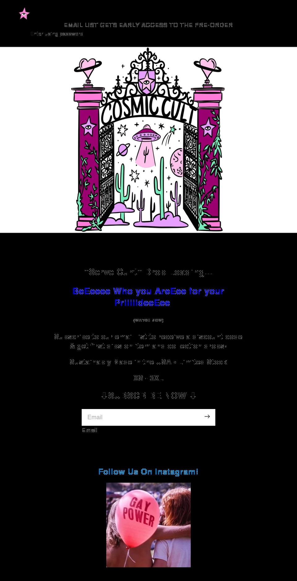 shopcosmiccult.com shopify website screenshot