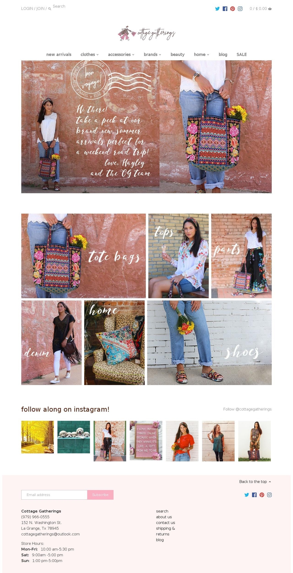 shopcottagegatherings.com — Shopify storefront screenshot
