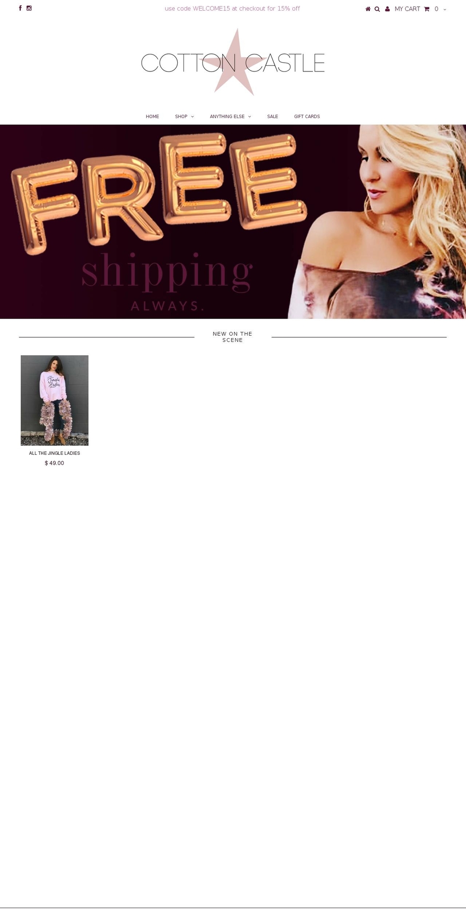 shopcottoncastle.com shopify website screenshot