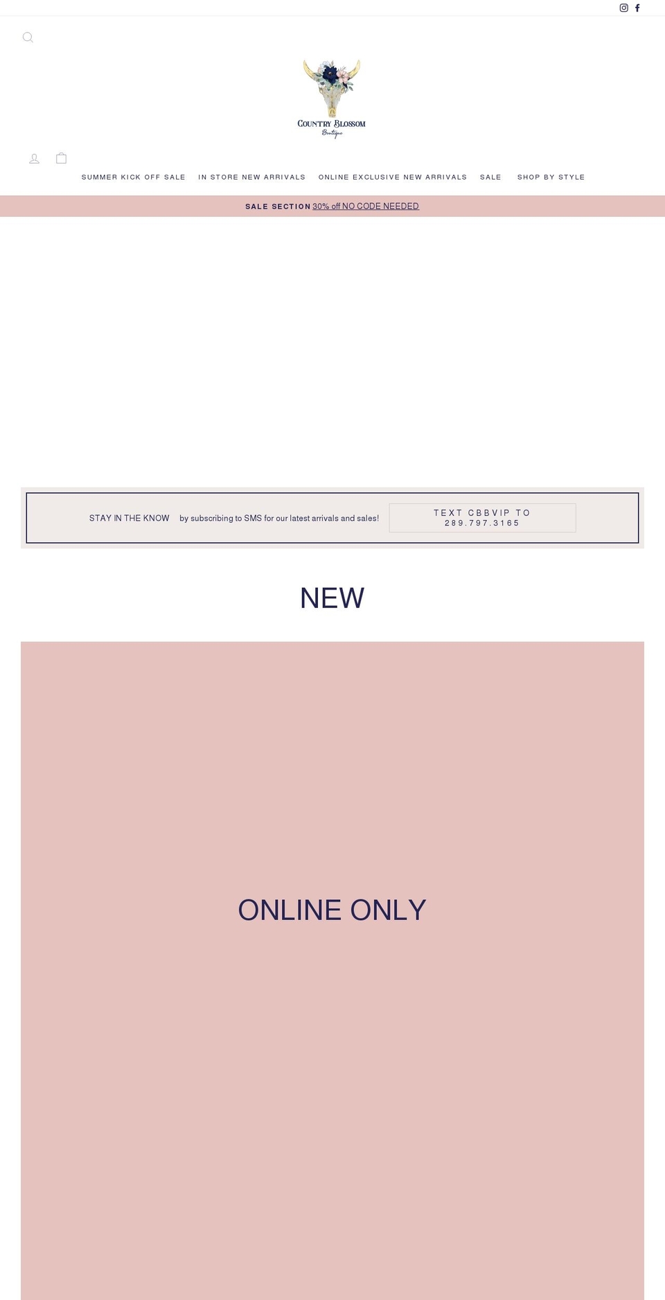 shopcountryblossom.com shopify website screenshot