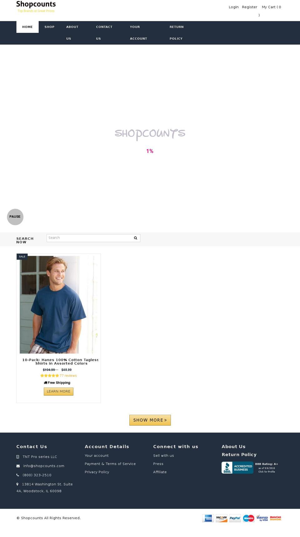 shopcounts.com shopify website screenshot