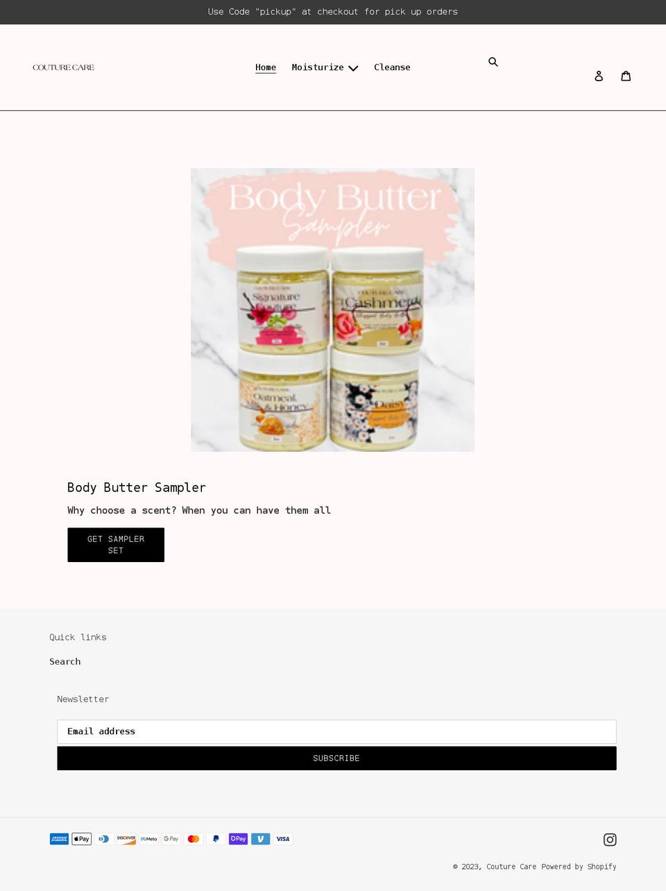 shopcouturecare.com shopify website screenshot