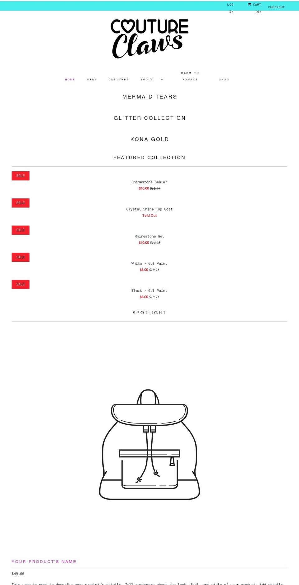 shopcoutureclaws.com shopify website screenshot