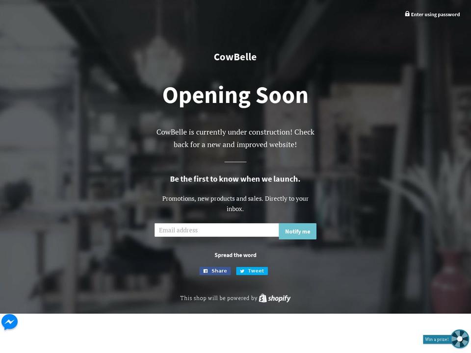 shopcowbelle.com — Shopify storefront screenshot