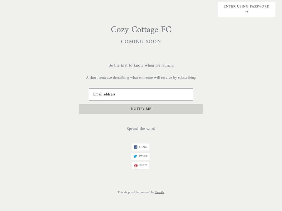 shopcozycottage.com shopify website screenshot