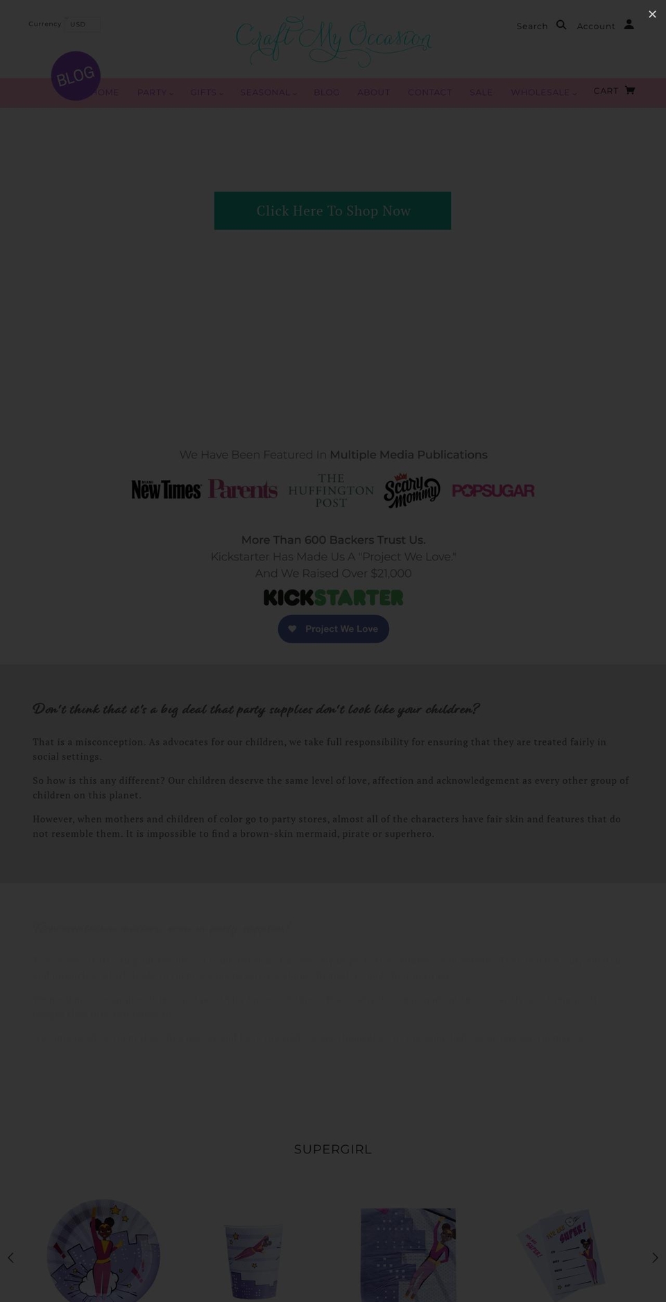 shopcraftmyoccasion.com — Shopify storefront screenshot