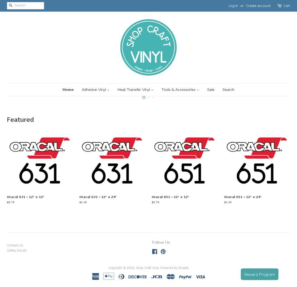 shopcraftvinyl.com — Shopify storefront screenshot
