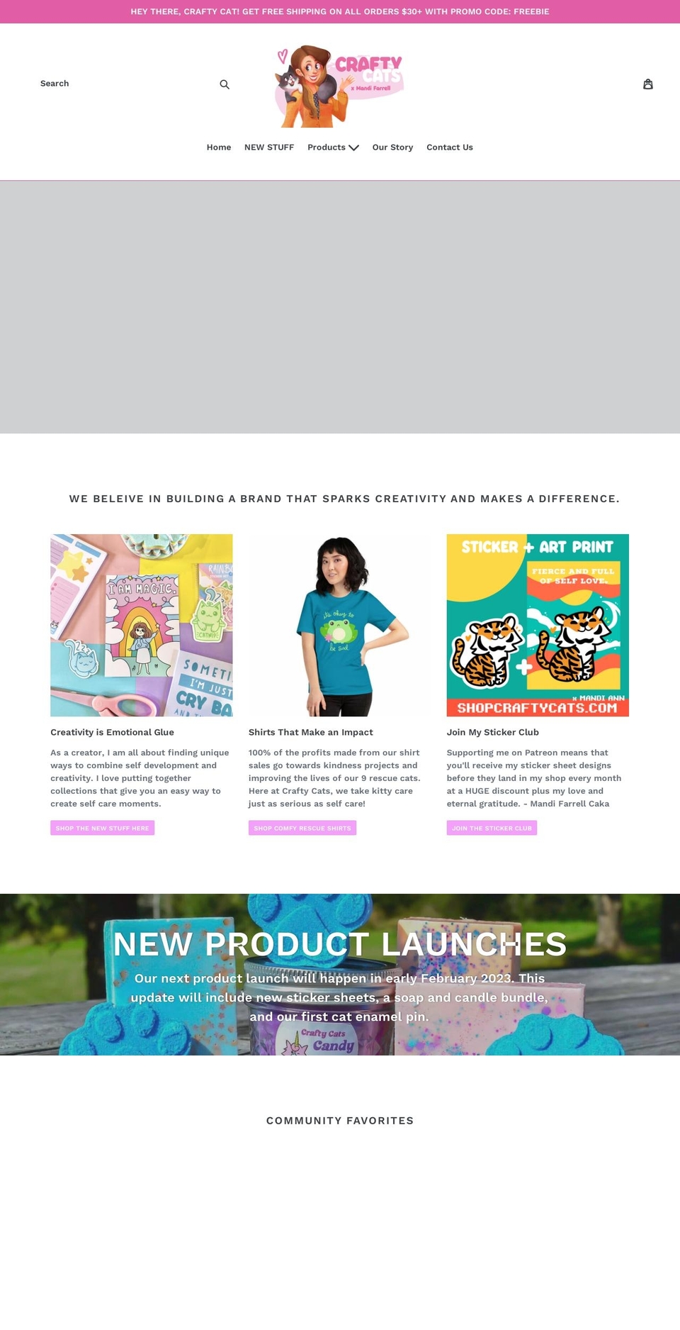 shopcraftycats.com shopify website screenshot